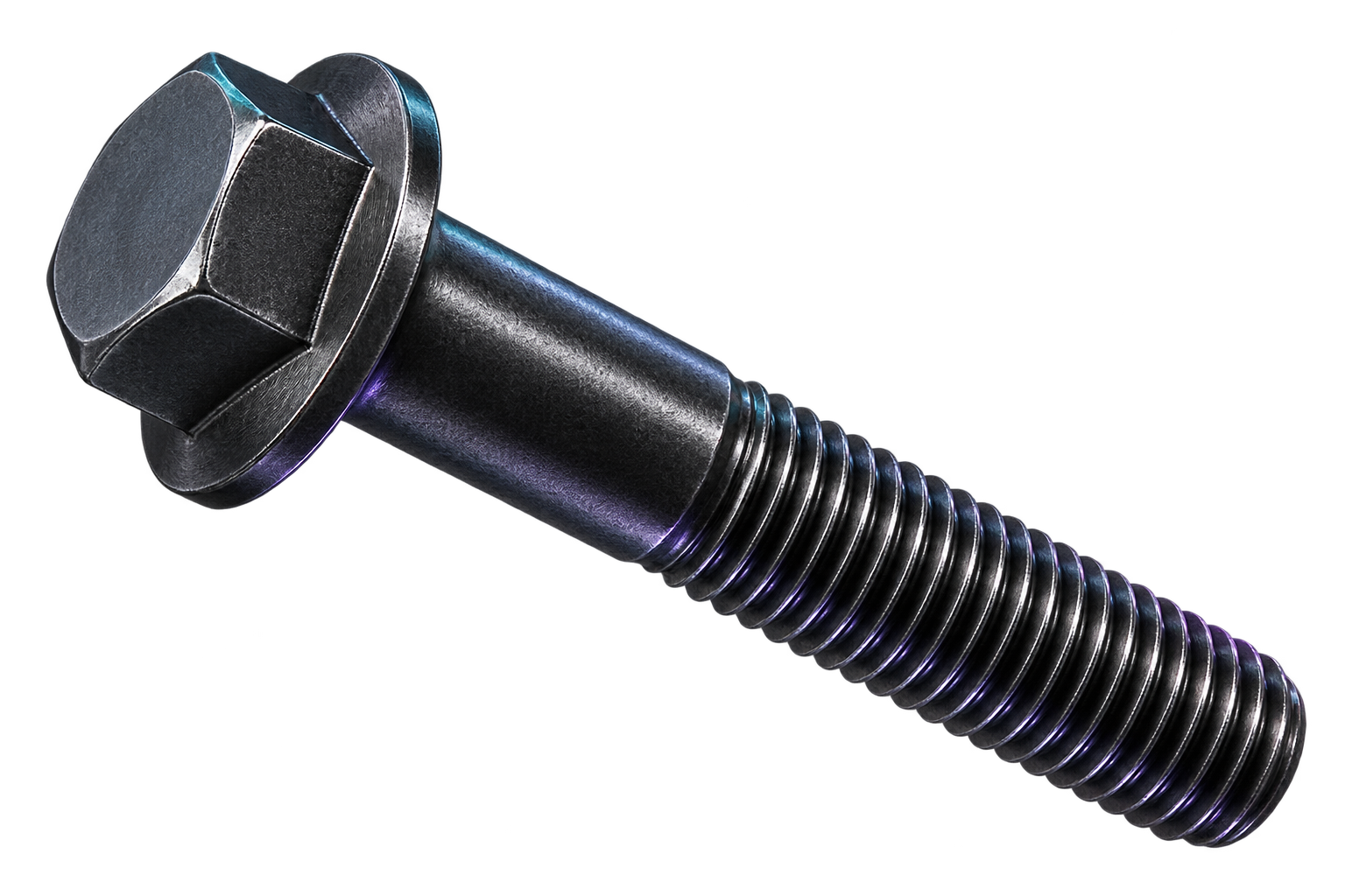 Grade 8 steel non-serrated hex flange bolt